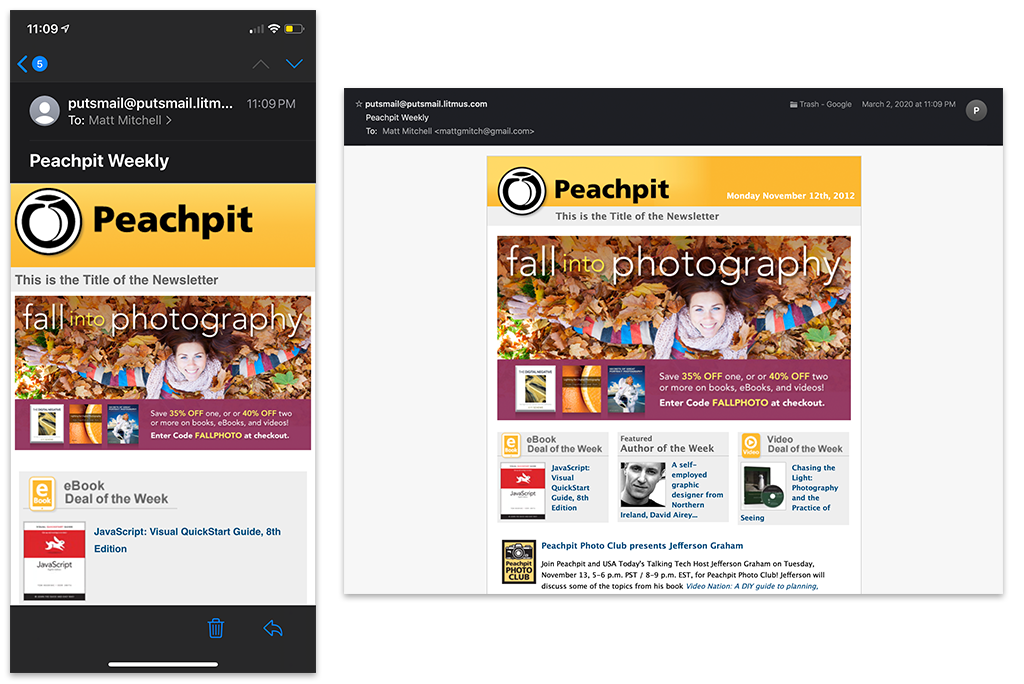 email design comparison desktop and mobile